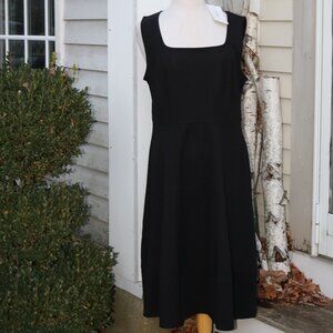 NEW Bloom Chic Black Sleeveless Square Neck Poly Knit A-Line Full Dress Sz 14/16